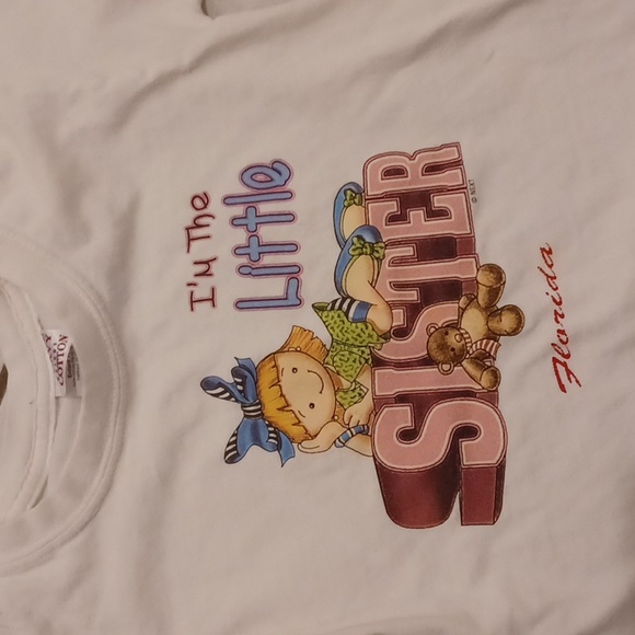 $4 Add-on White "Little Sister" Tee - Size XS (Youth) - Picture 2 of 5